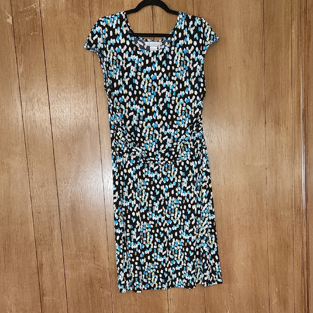 Enfocus Studio Black and Blue Midi Dress